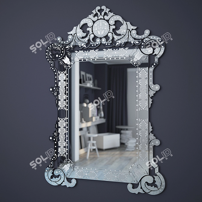 Elegant Venetian Mirror: "Margery 3D model image 1