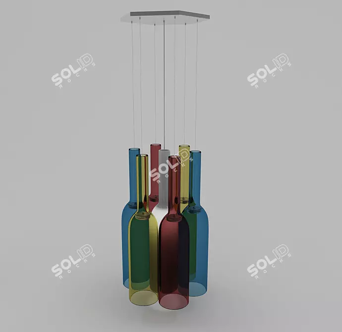 Designer Chandelier: Jar RGB 3D model image 1