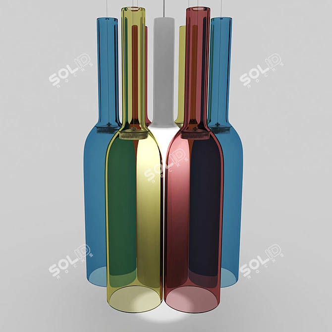 Designer Chandelier: Jar RGB 3D model image 2