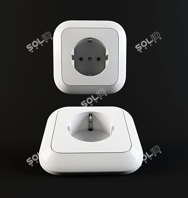 Real-Size Electric Socket 3D model image 1