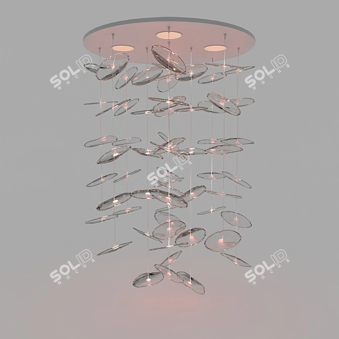 Exagon Ceiling Light: Stylish Cascade Design, Barovier & Toso 3D model image 1