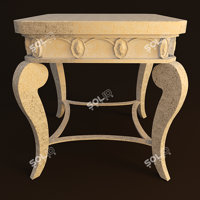 Gold Painted Table 3D model image 1