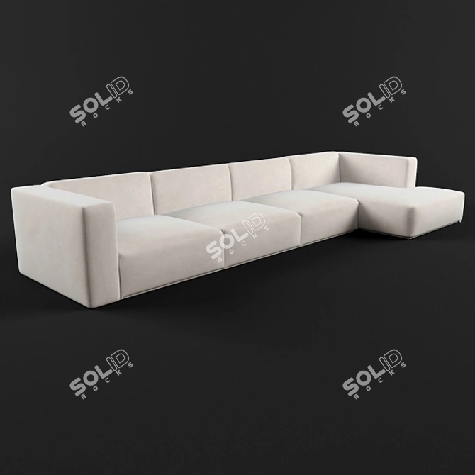 Stylish Corner Sofa by Roche Bobois 3D model image 1