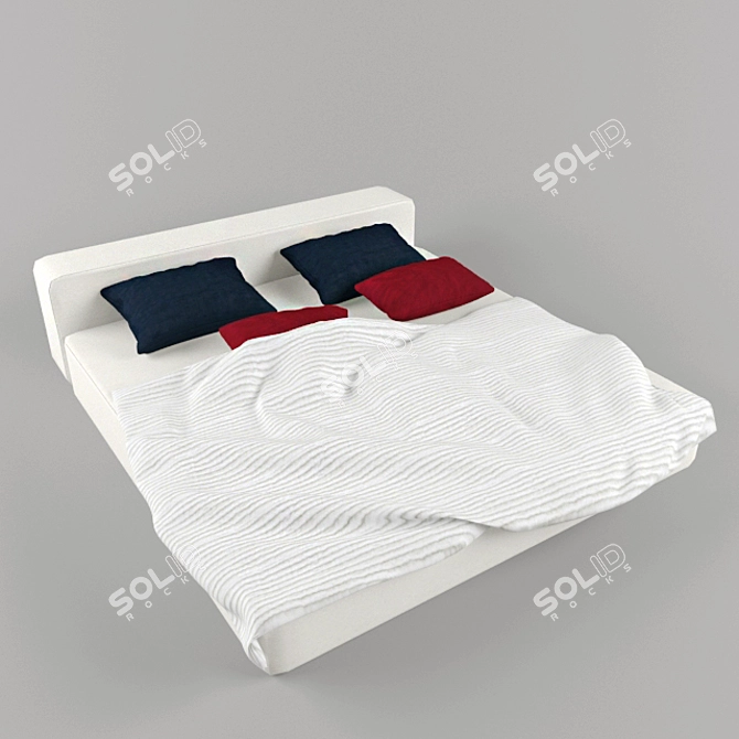 Cozy Slumber Bed 3D model image 1