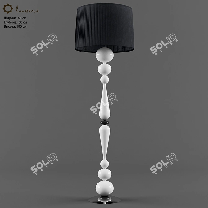 Black and White Floor Lamp 3D model image 1