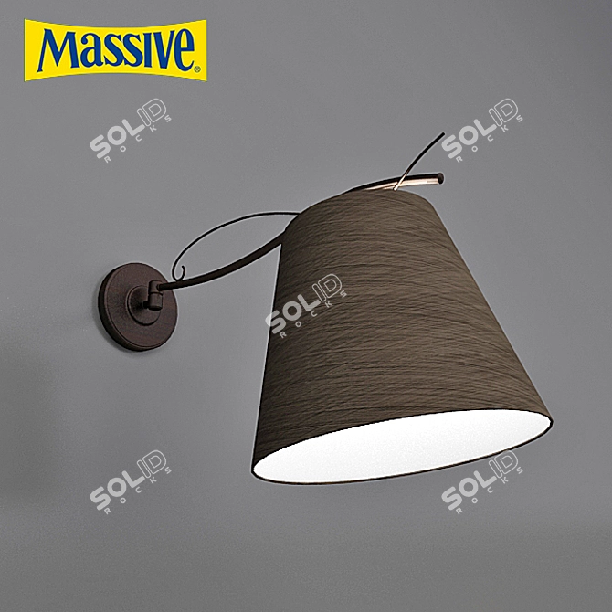 Antique Brown Metal Table Lamp 3D model image 1