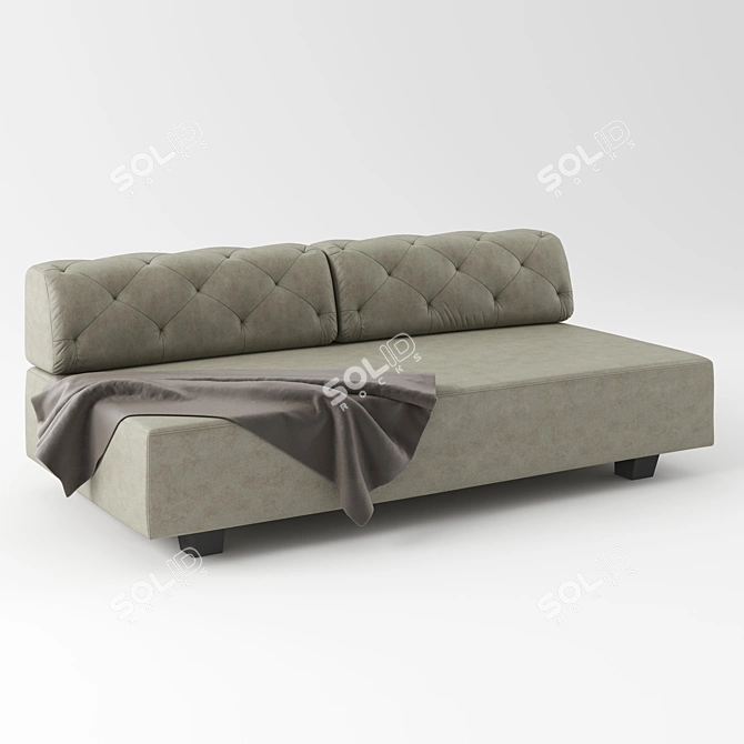 West Elm Tillary Tufted Sofa: Versatile Comfort and Style 3D model image 1