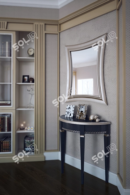 Elegant Vanity Table Set 3D model image 2