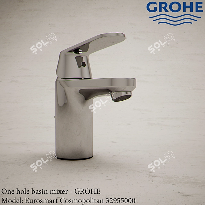 Sleek One Hole Basin Mixer 3D model image 1