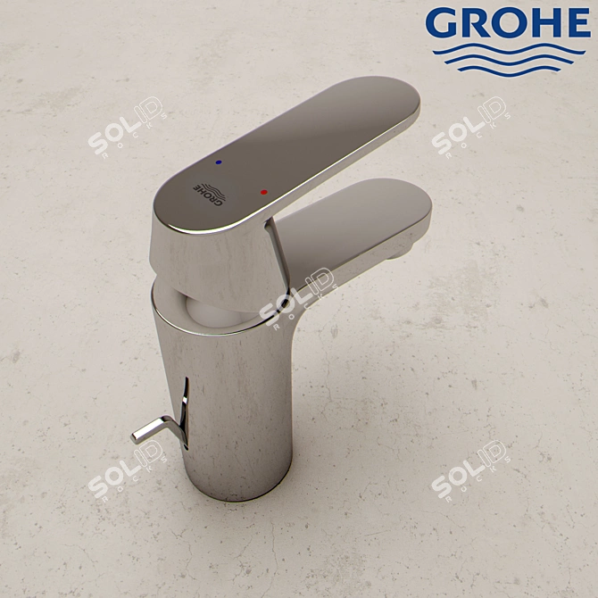 Sleek One Hole Basin Mixer 3D model image 2