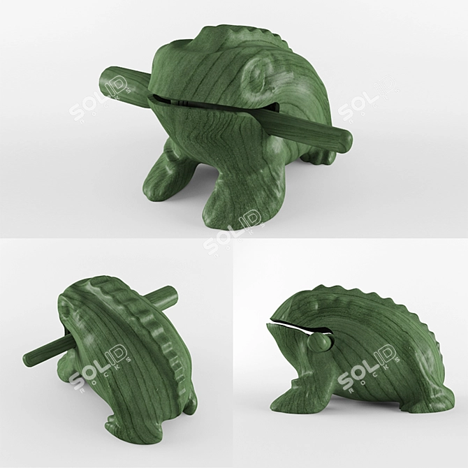 Unique Product Title: Enchanting Chinese Wood Frog Treschotka 3D model image 1