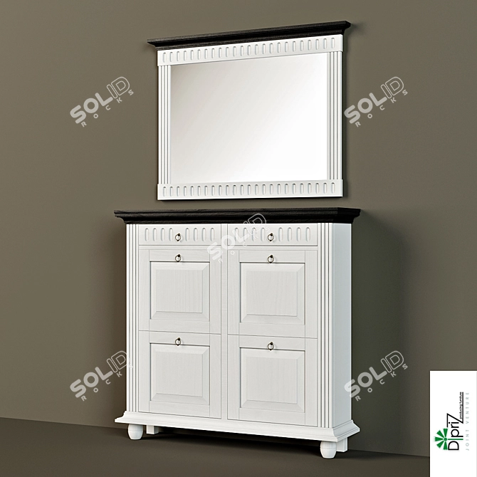 Stockholm Dresser and Mirror Combo 3D model image 1