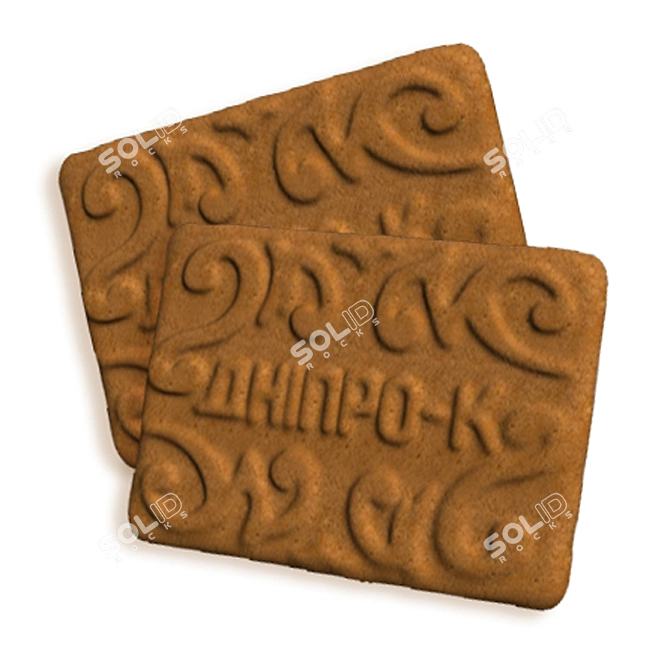 Dnipro-K Shortbread: Irresistible 3D Baked Delight 3D model image 1