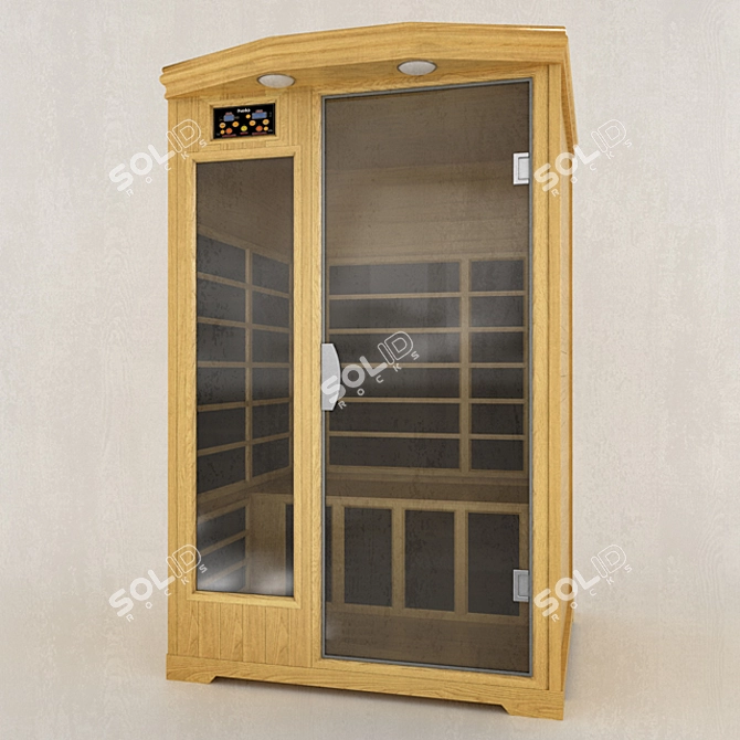 Compact Infrared Sauna with Hemlock Interior 3D model image 1