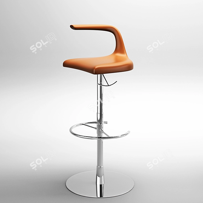 Modern Geometric Bar Stool 3D model image 1