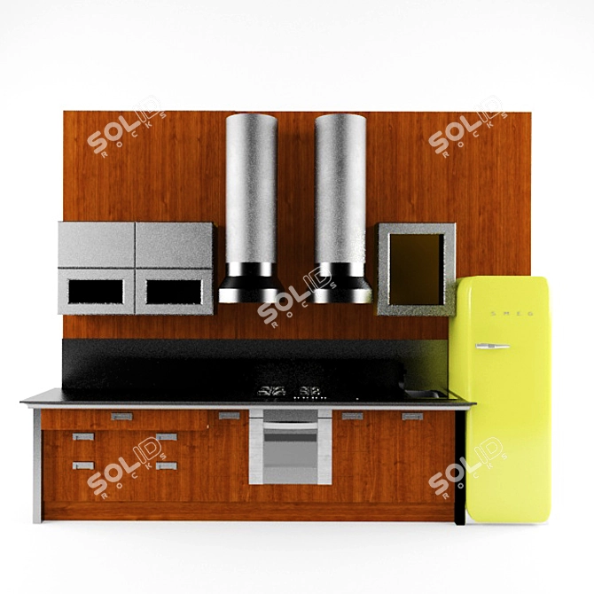 Stylish Diesel Kitchen Display 3D model image 1