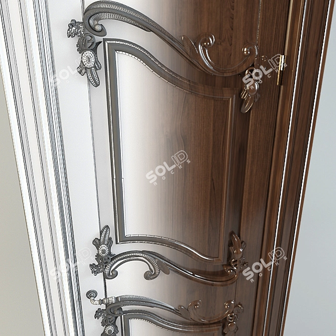 Veneto Wooden Interior Door 3D model image 2