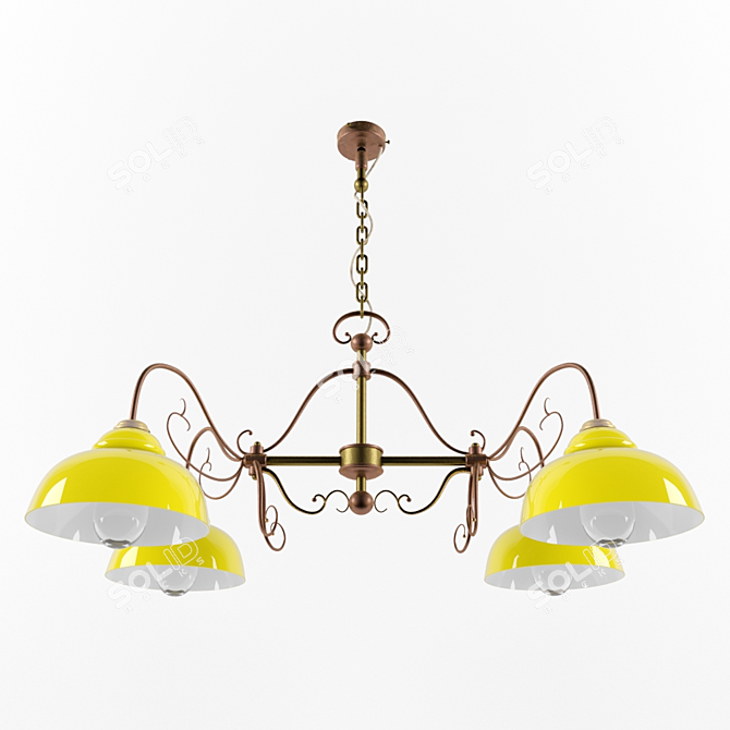 Elegant Ranch Hanging Light 3D model image 1