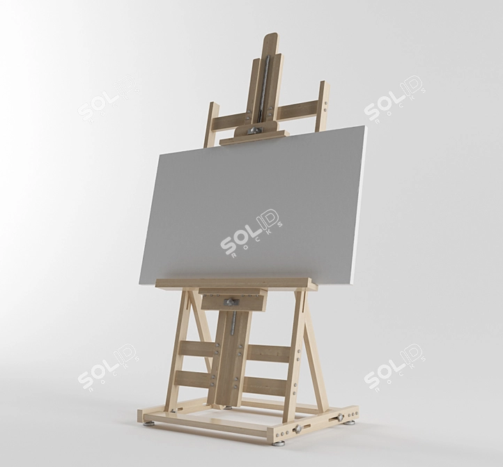 Wooden Canvas Painting Stand 3D model image 1