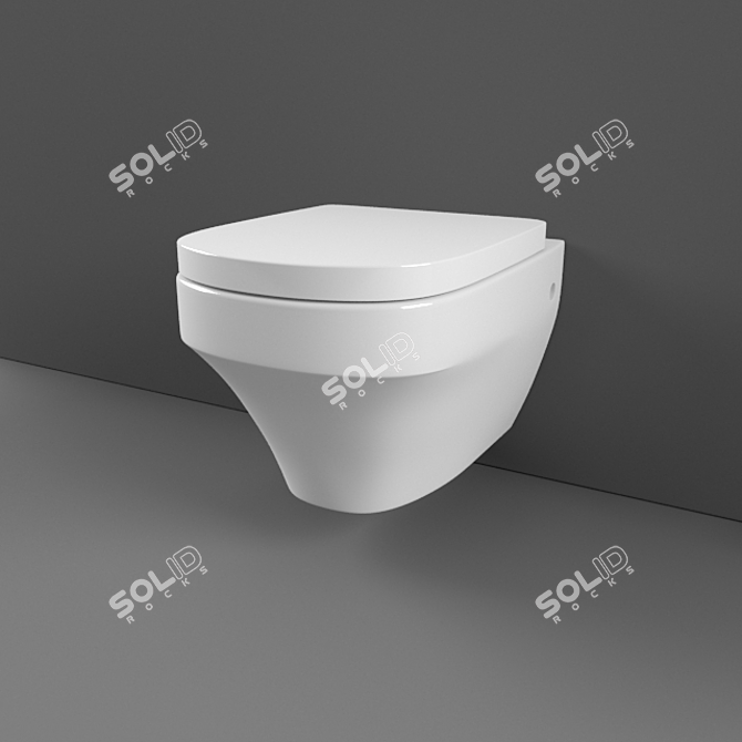 Title: AM PM Inspire Hanging Toilet 3D model image 2