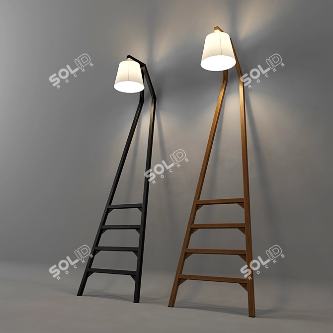 Wooden Staircase Lamp 3D model image 1
