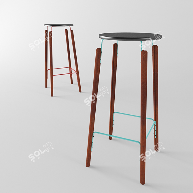 Sleek Stool: Modern Bar Seating 3D model image 1