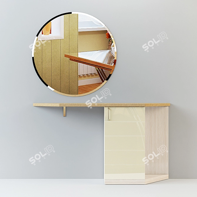 Elegant Vanity Dressing Table 3D model image 1