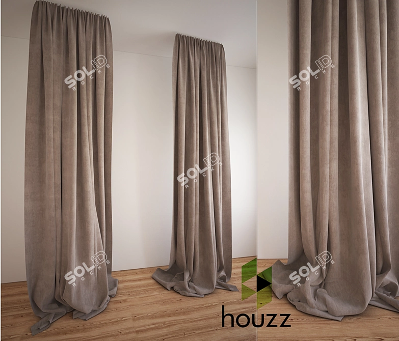 Modern Elegance: Houzz Curtain 3D model image 1