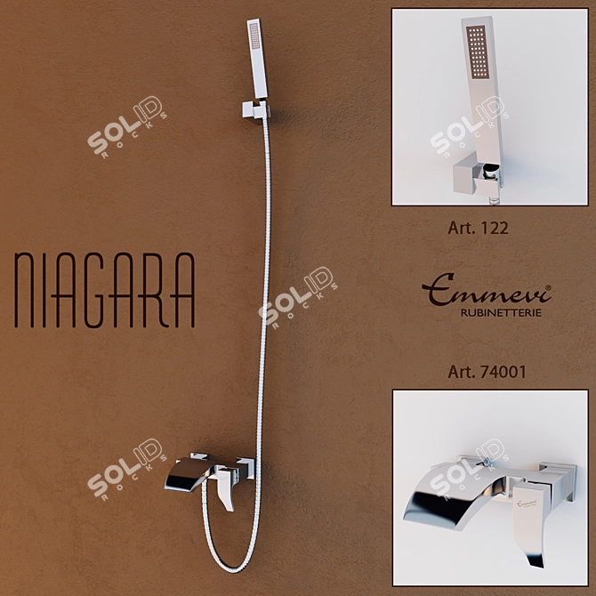 Luxury Niagara Mixer Set 3D model image 1