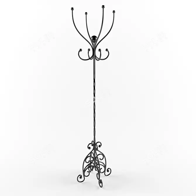 Elegant Iron Hanger 3D model image 1