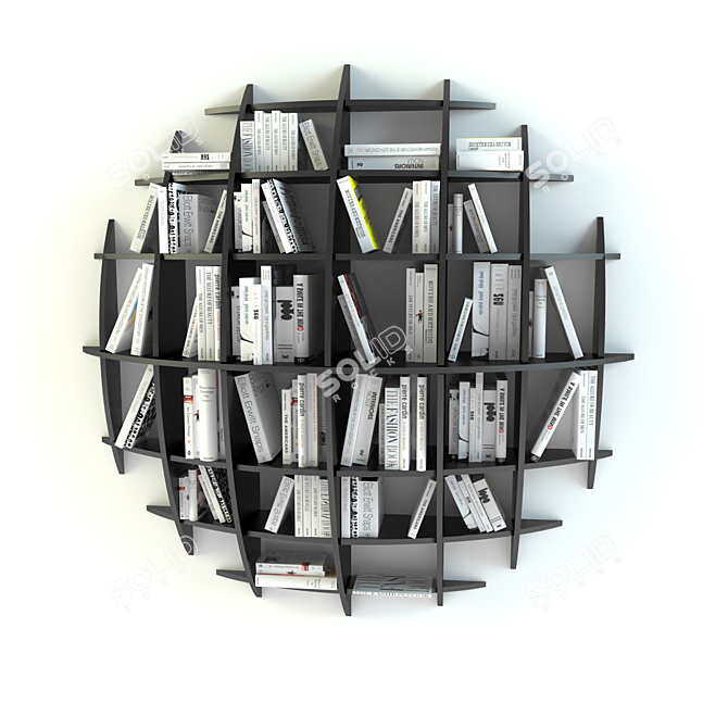 Sleek Wood Bookshelf 3D model image 1