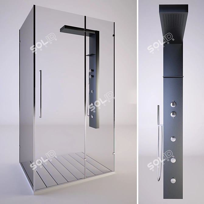 Luxurious Shower Experience: Antonio Lupi 013, Samo Zenith Atelier 01 & Gruppo Treesse Elle easy 160 3D model image 1