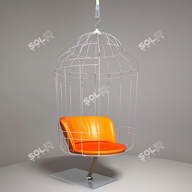 Title: Ethereal Hanging Chair - Cageling 3D model image 1