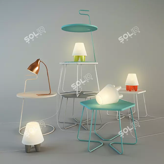 Leitmotiv Mini Set: Perfect for Coffee Tables & Desk Lamps 3D model image 1