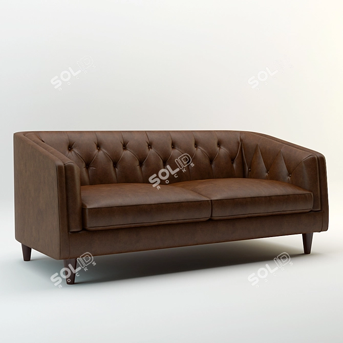 Elegant Leather Sofa: Loise 3D model image 1