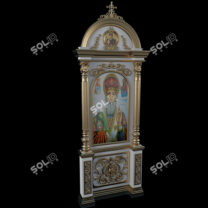 KiO: Minimalistic Russian Orthodox Icon Stand 3D model image 1