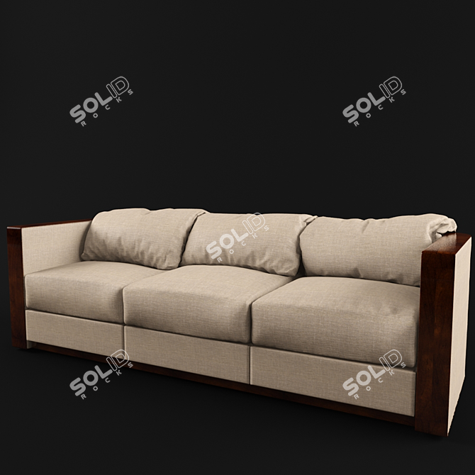 Cozy Fabric Sasamiado Sofa 3D model image 1