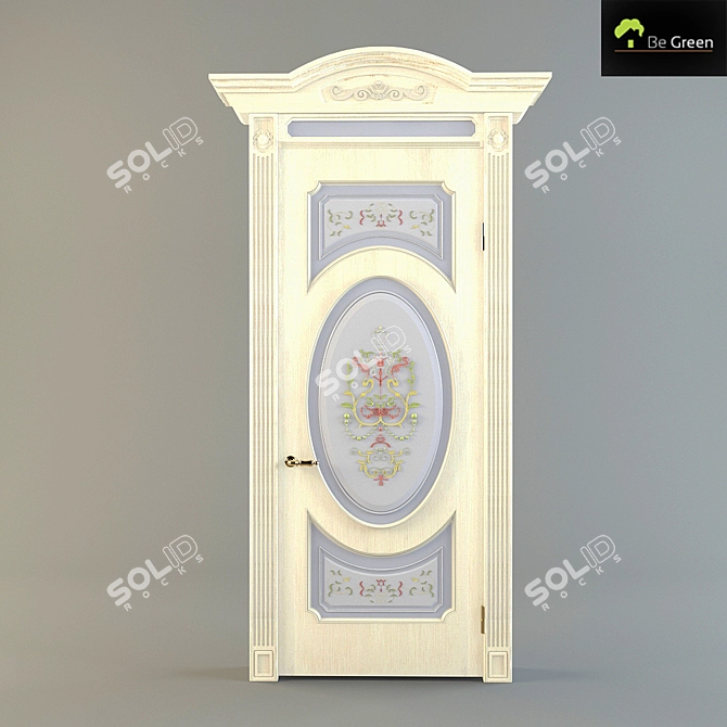 Genova Solid Wood Interior Door 3D model image 1