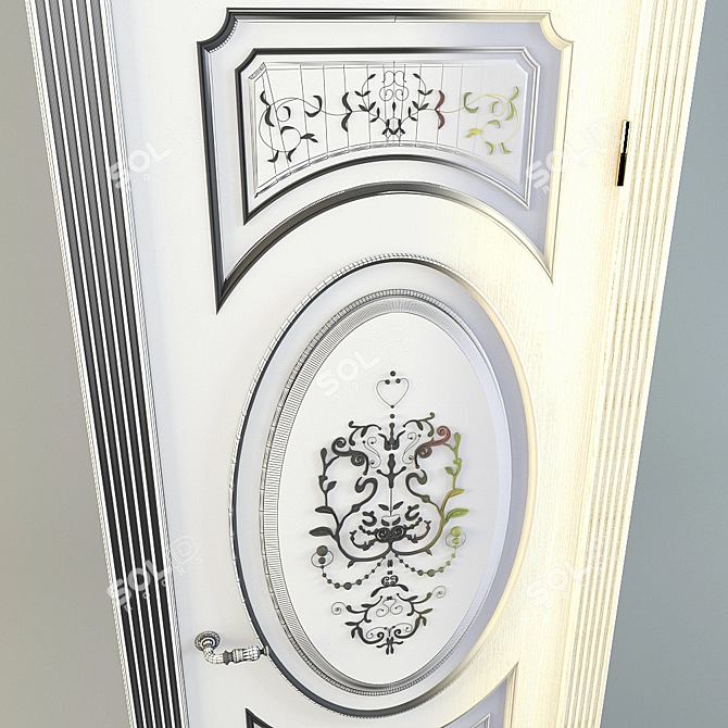 Genova Solid Wood Interior Door 3D model image 2