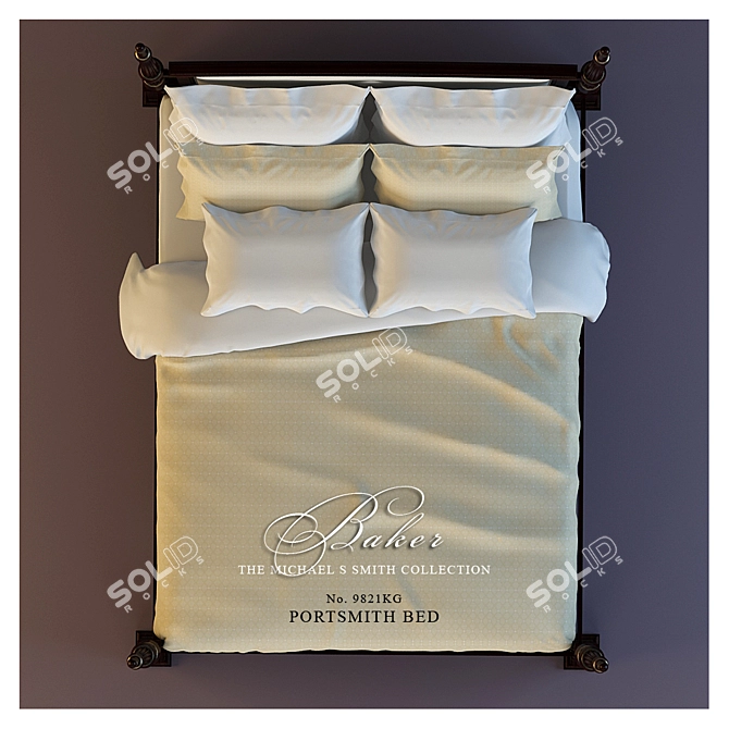 Classic Elegance: Baker Portsmith Queen Bed 3D model image 3