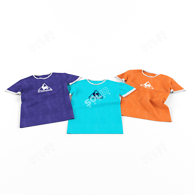 Le Coq Sportif Shirts: 3 Colors, 9 Styles 3D model image 2