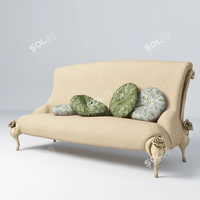 Elegant Art Deco Sofa BITOSSI 3D model image 1