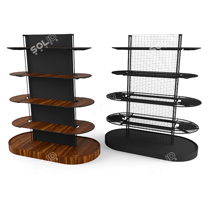 Island Shopping Rack: 200x100x240 cm 3D model image 1