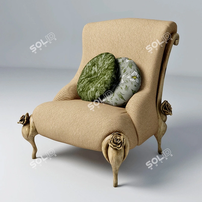 BITOSSI LUCIANO Armchair: Elegant Art Deco Style 3D model image 1