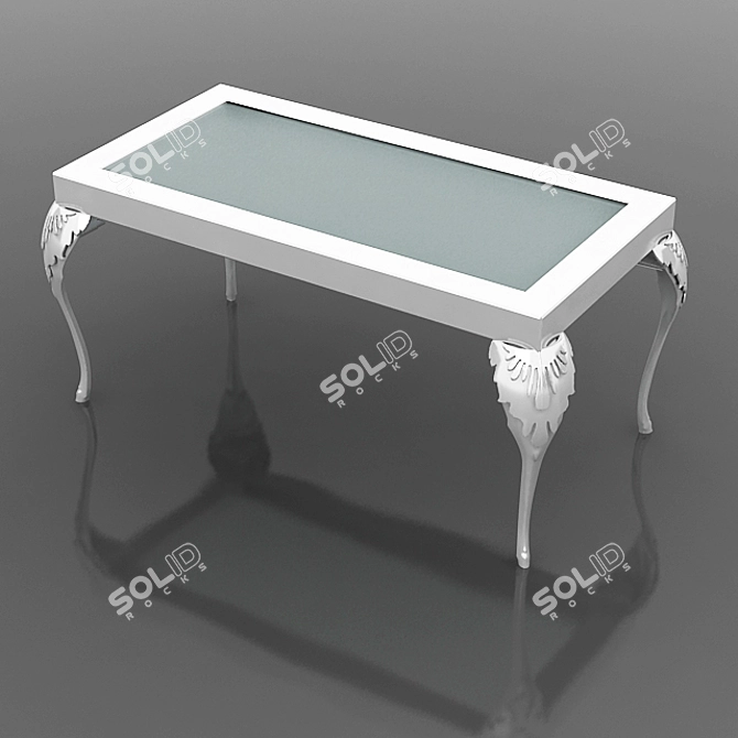 Elegant Minimal Baroque Table 3D model image 2