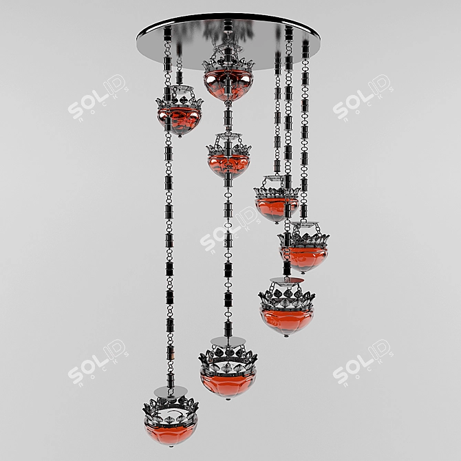 Eastern Elegance Chandelier 3D model image 1