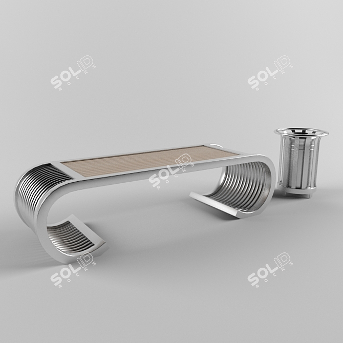 Cozy Outdoor Seating Bench 3D model image 1