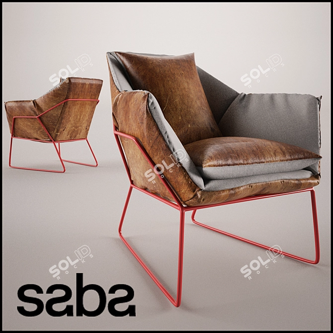 Modern New York Armchair 3D model image 1