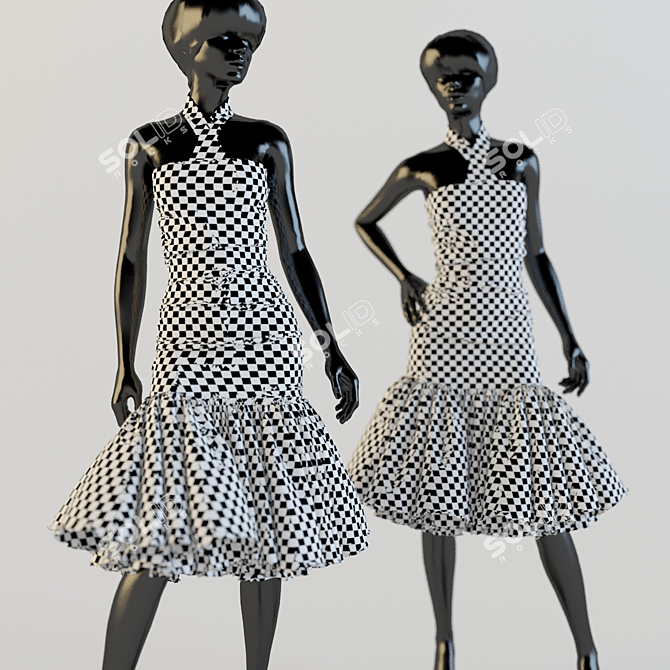 Versatile Dress: 2 Poses 3D model image 3