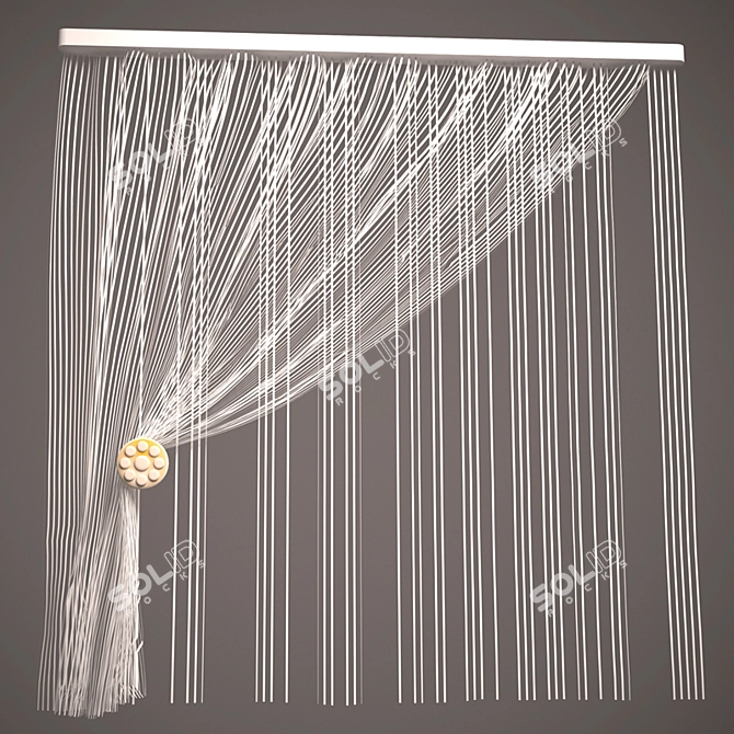 Bohemian Macrame Curtain 3D model image 1